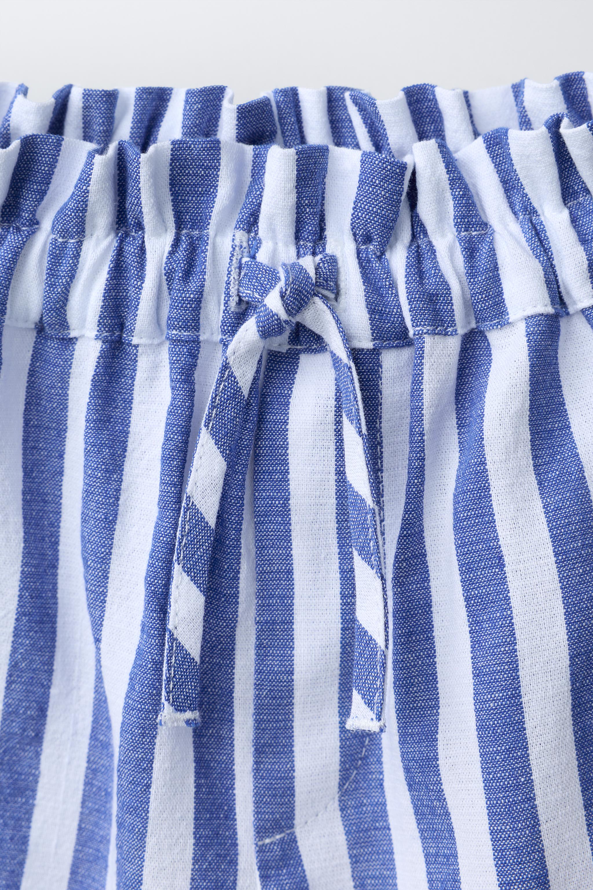 SHORT À RAYURES ET LISERÉS